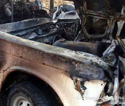 Վթարված ու այրված ավտոմեքենա