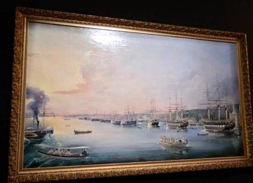 Հովհաննես Ումեդ Բեհզադի «Բարբարոսա Հայրեդդին փաշան հաղթում է Սուրբ լիգային» կտավը (1866) Ստամբուլի ռազմածովային թանգարանում