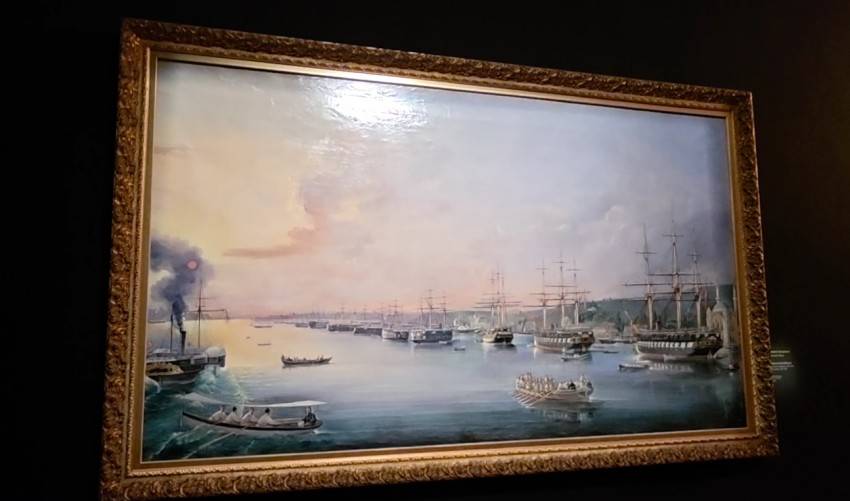 Հովհաննես Ումեդ Բեհզադի «Բարբարոսա Հայրեդդին փաշան հաղթում է Սուրբ լիգային» կտավը (1866) Ստամբուլի ռազմածովային թանգարանում